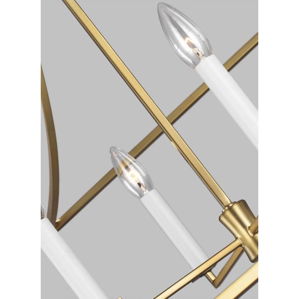 Burnished Brass 4-Light Geometric Lantern Chandelier