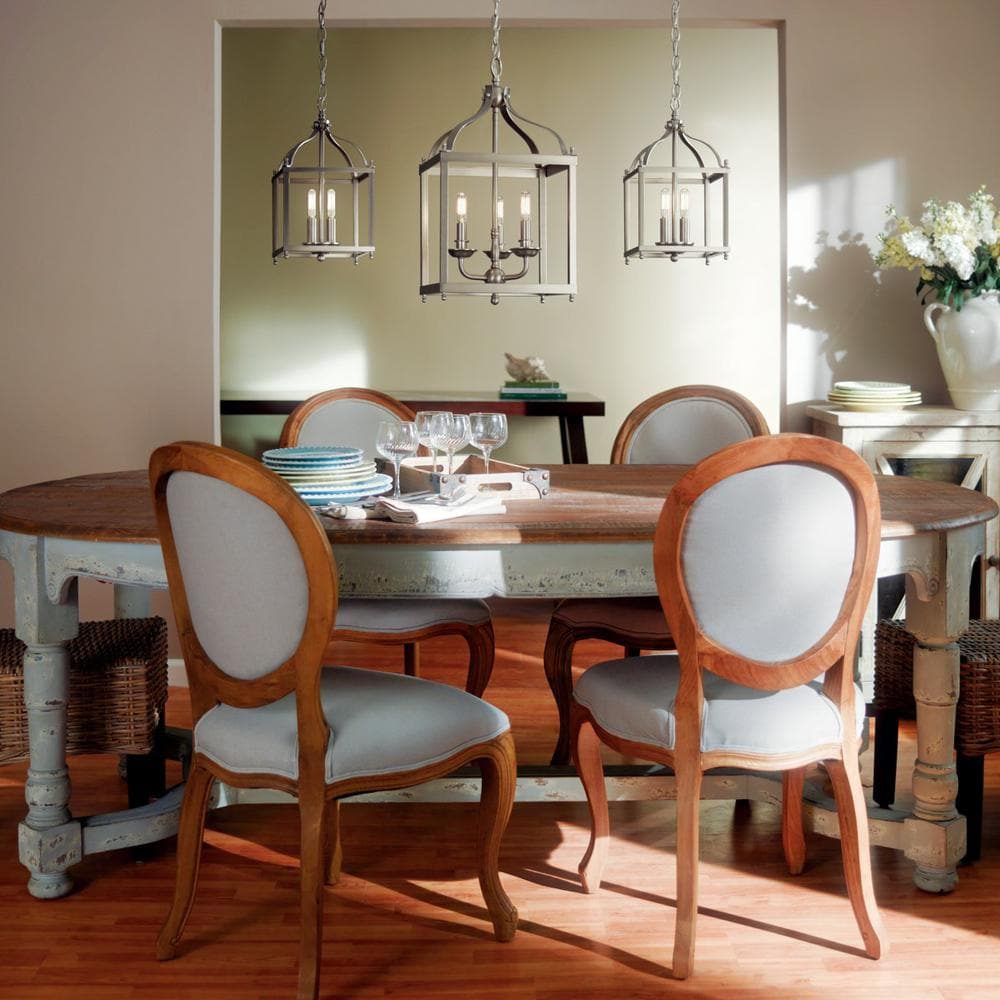 Larkin Mini 8" Traditional Brushed Nickel & Glass Pendant Light