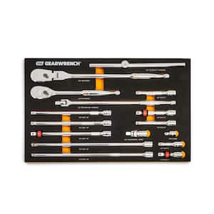 1/2 in. 90T Ratchet and Drive Tool Set with EVA Foam Tray (16-Piece)