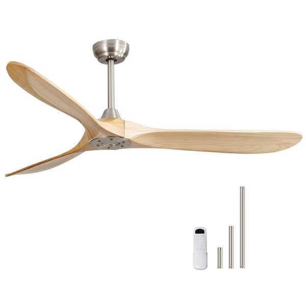 60 in. Indoor/Outdoor Nickel Ceiling Fan without Light for Bedroom or Living Room
