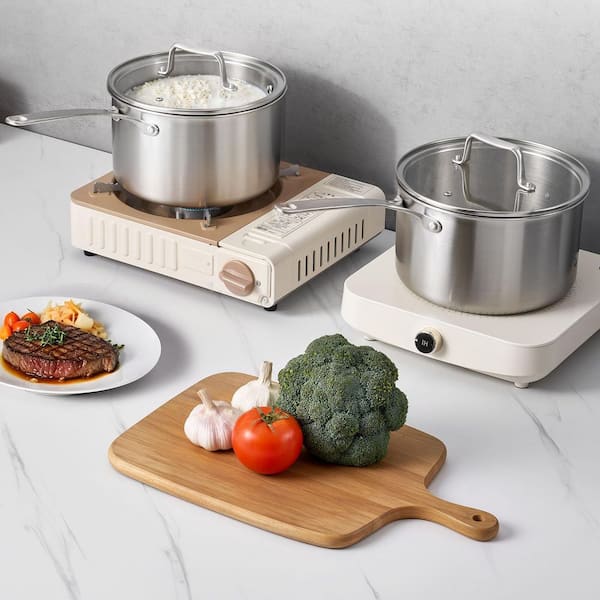 4 qt. Saucepan, Stainless Steel with Glass Lid, Nonstick Cooking Pot w/ Ergonomic Handle, Oven, Dishwasher and Induction