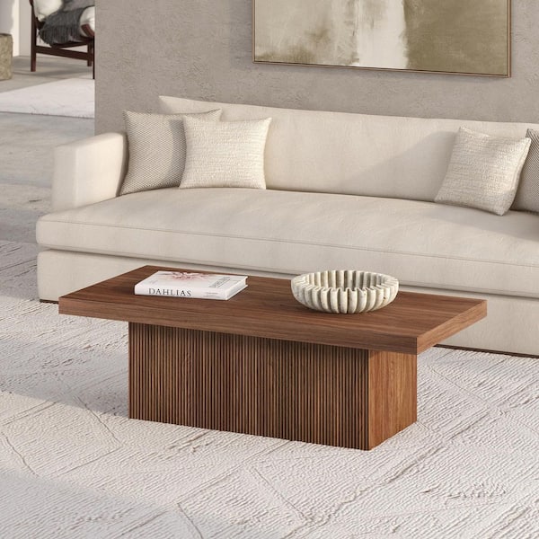 Meyer&Cross Torren 47.5 in. Satin Walnut Rectangle MDF Top Coffee
