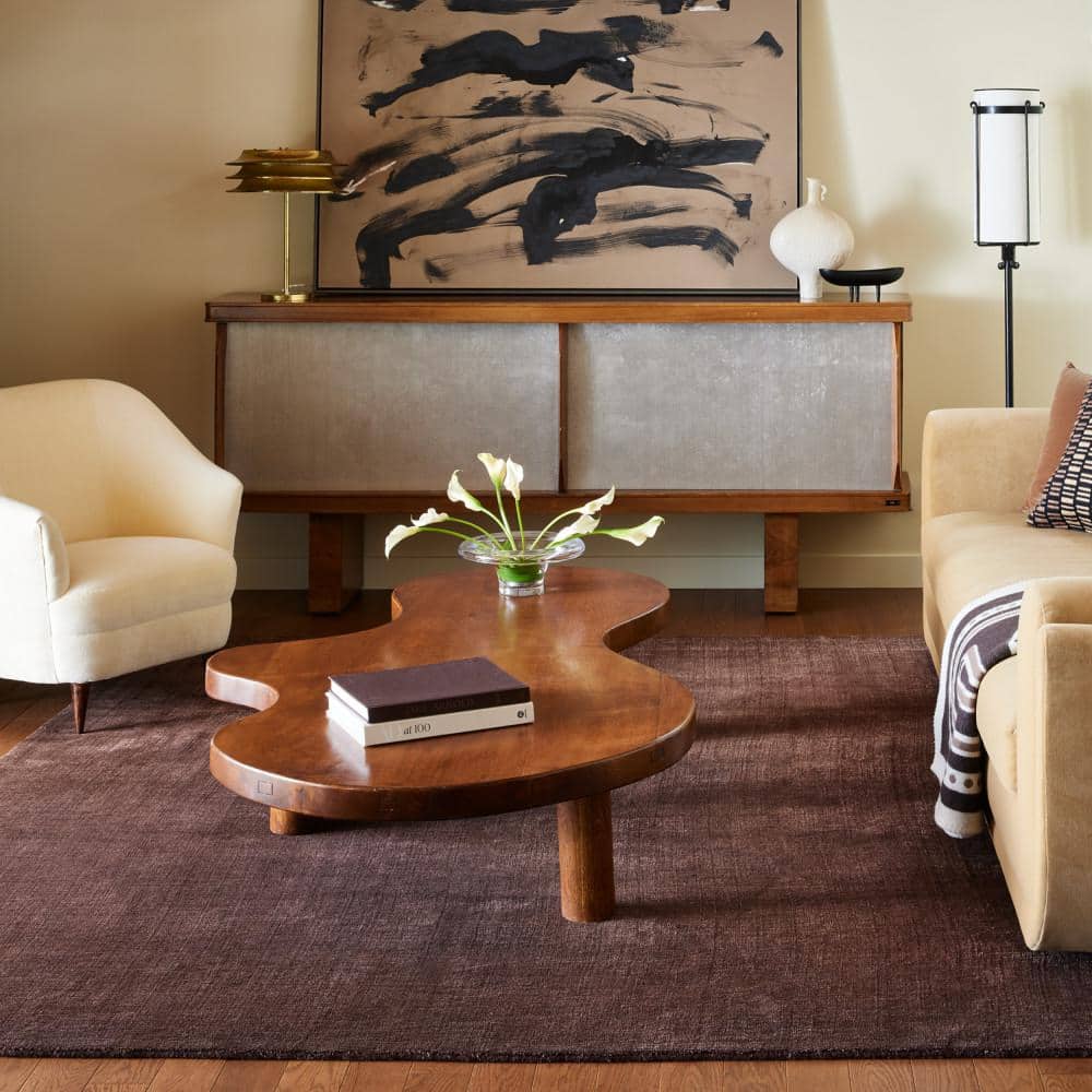 Truffle Brown Handmade Wool and Viscose Area Rug 3' x 5'
