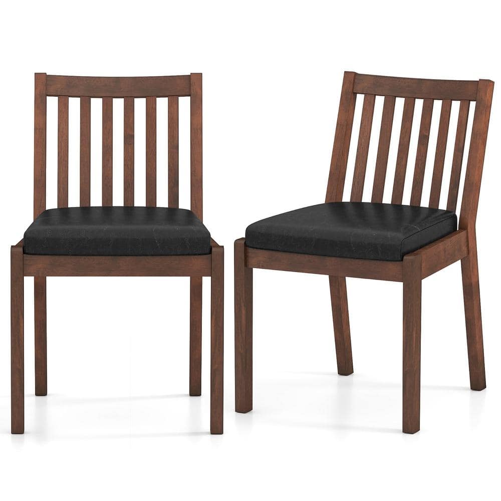 PU Leather Upholstered Dining Chair with Padded Seat Set of 2-Espresso price history on PriceWatchPro