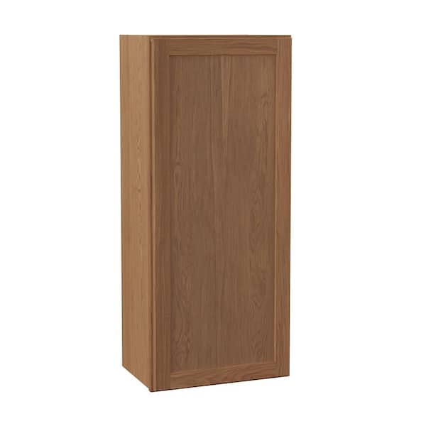 Sinclair 18 in. W x 12 in. D x 42 in. H Assembled Wall Cabinet in Shaker Saddle Oak