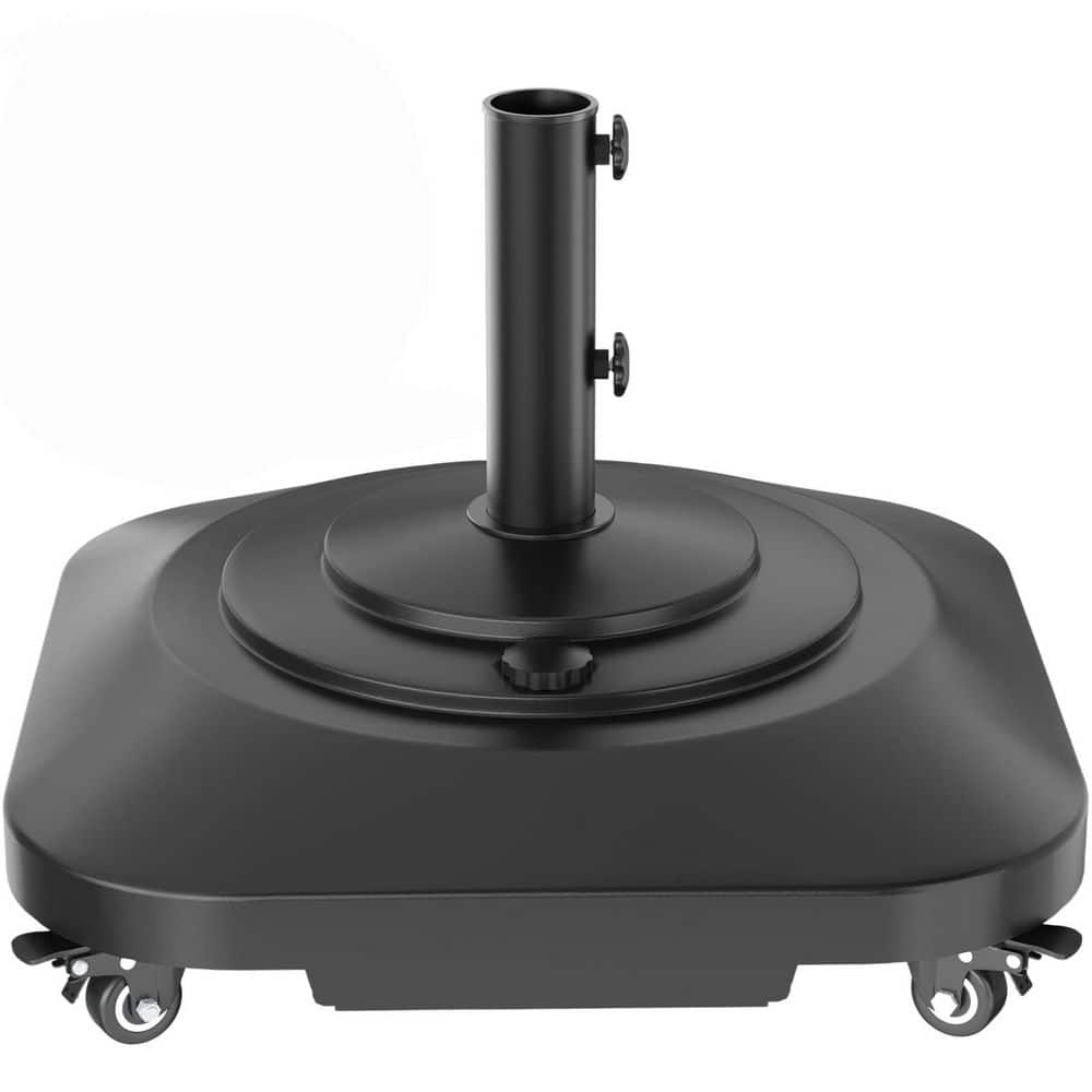 100 lb. Fillable Patio Umbrella Base in Black with Wheels, Mobile Square Umbrella Stand for Most Sized Umbrellas price history on PriceWatchPro