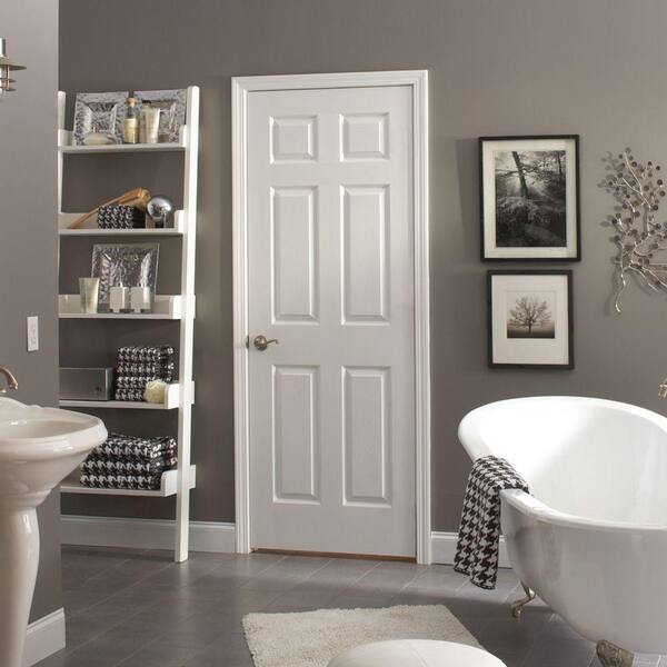 Masonite 36 in. x 80 in. 6-Panel Right-Handed Primed Composite