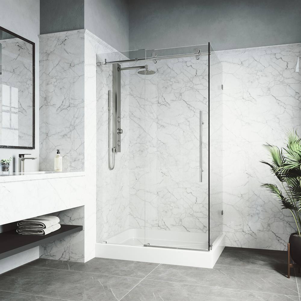 Elan E-Class Chrome Frameless Sliding Shower Enclosure with Clear Glass