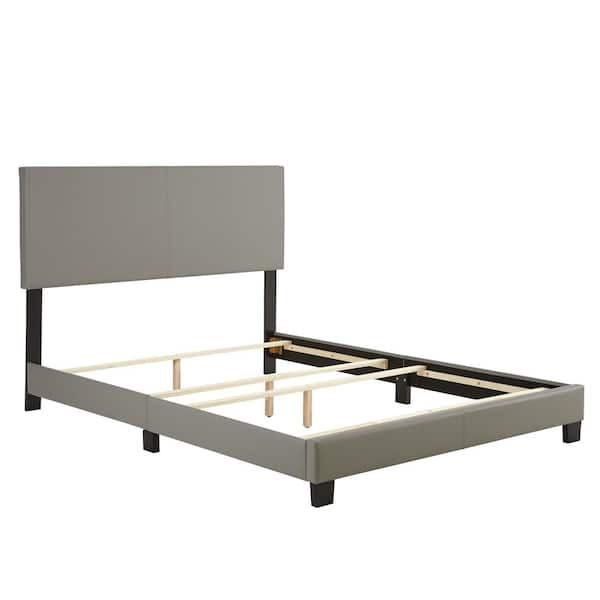 Boyd Sleep Florence Upholstered Faux Leather Platform Bed, Full, Gray ...