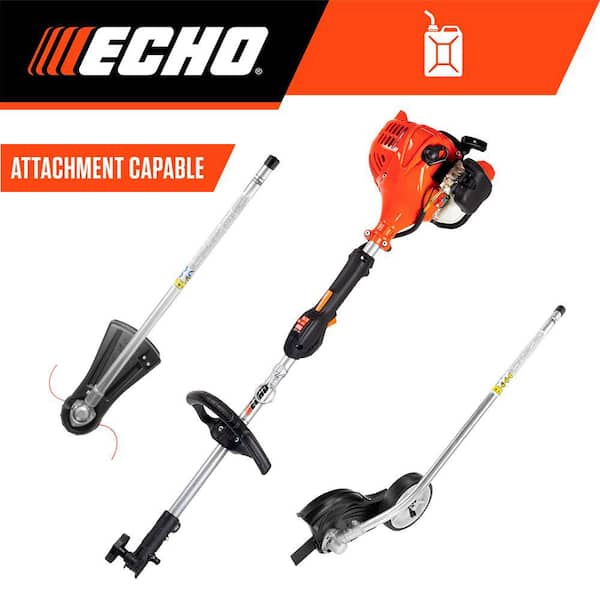 21.2 cc Gas 2-Stroke Attachment Capable Straight Shaft String Trimmer with Speed-Feed Head and Curved Shaft Edger Kit