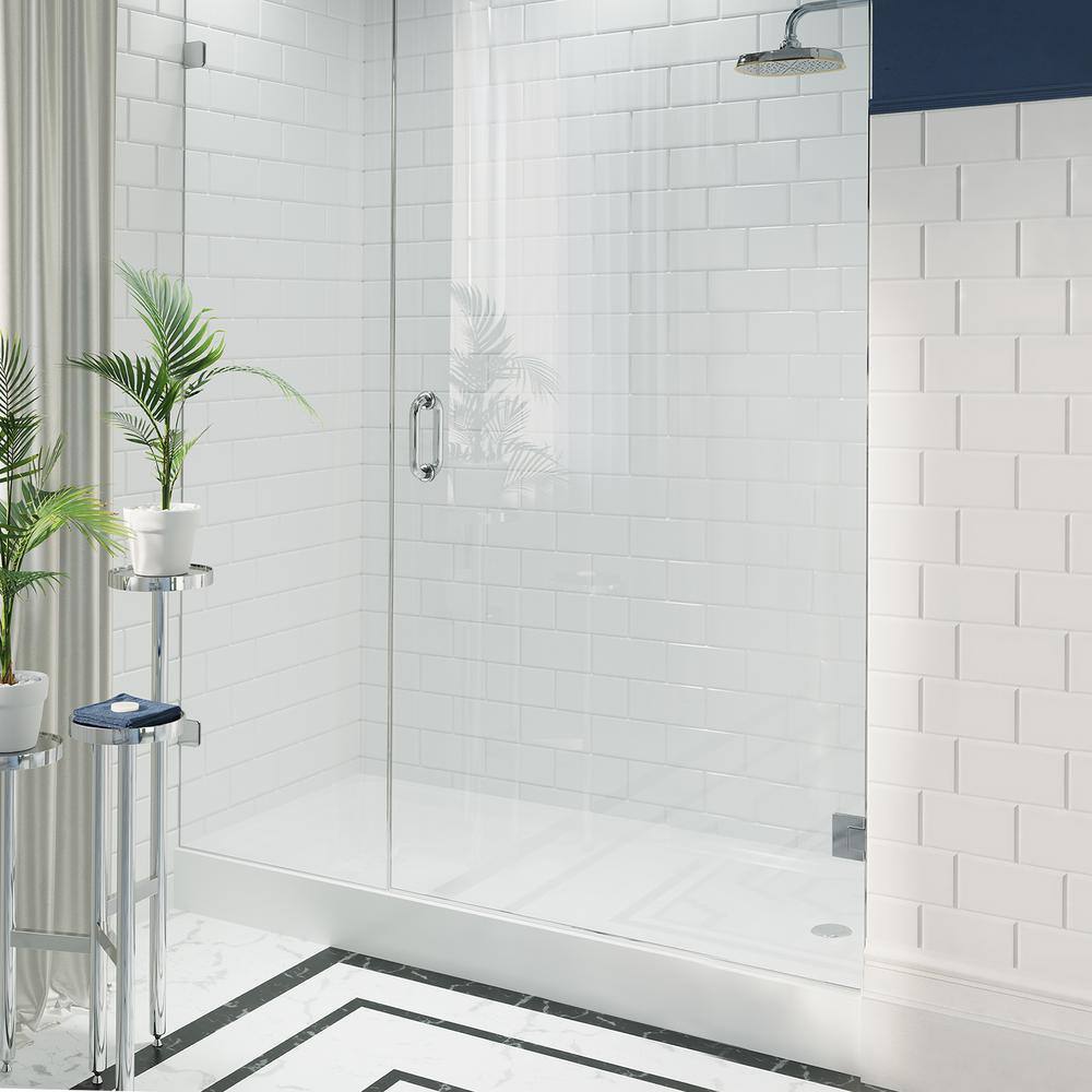 Voltaire 60" x 34" White Acrylic Shower Base with Right Drain