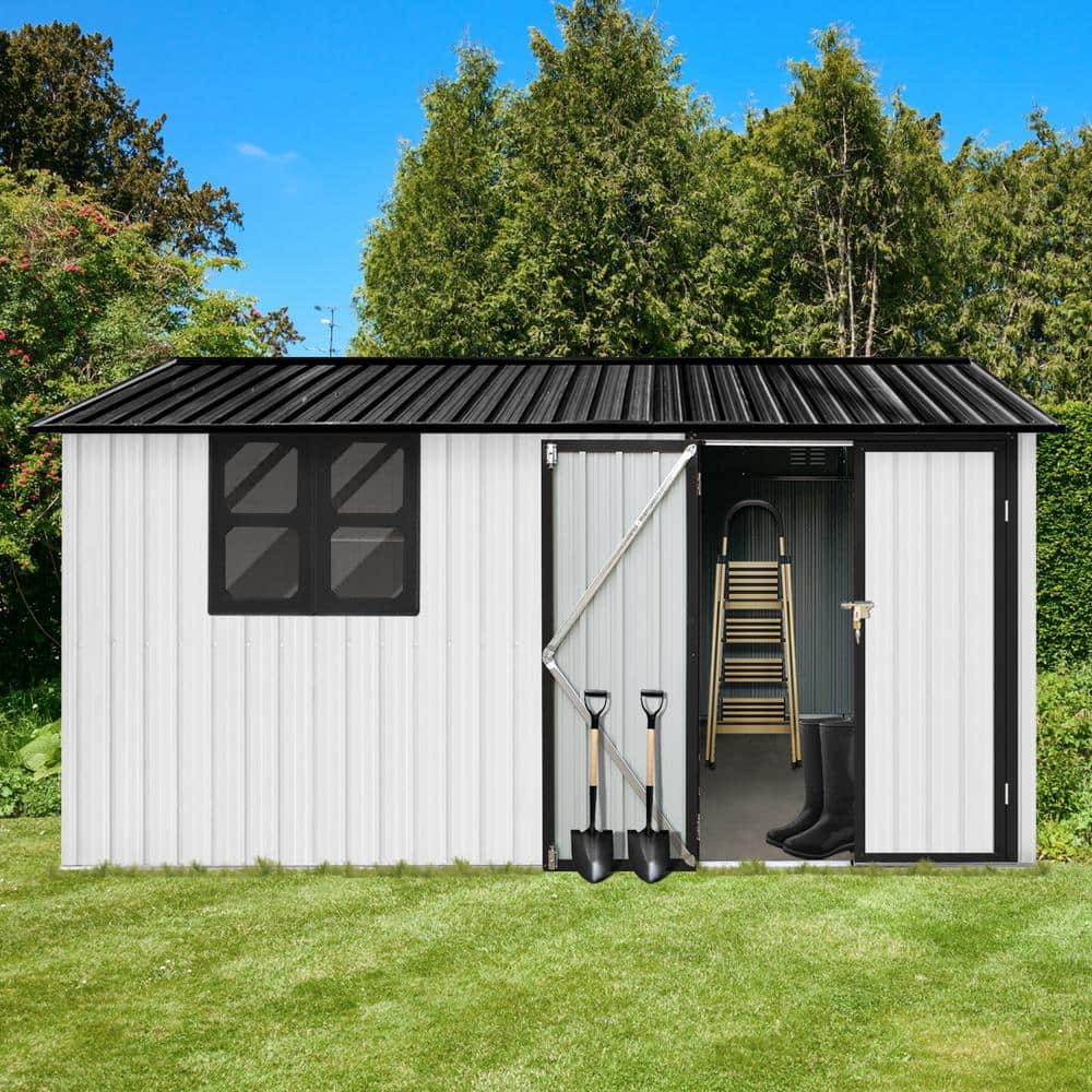10 ft.W x 12-ft.D Outdoor Metal Shed Utility Tool House With Aluminum Alloy
