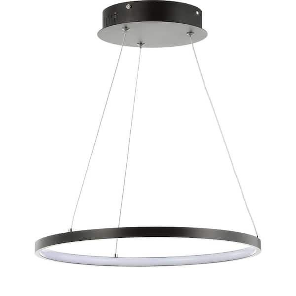 Bradley 24-Watt Matte Black Integrated LED Pendant