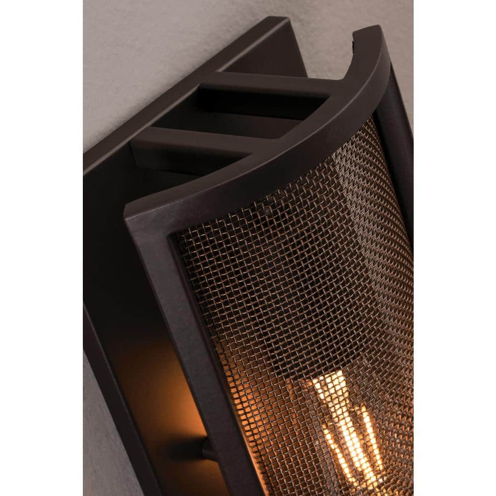 Bronze Mesh Dimmable Wall Sconce with Steel Frame