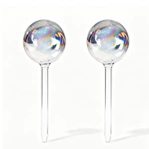 Rainbow Medium Glass Self Watering Drip Globes with Automatic Plant Waterer for Indoor Planter Insert Use (2-Pack)