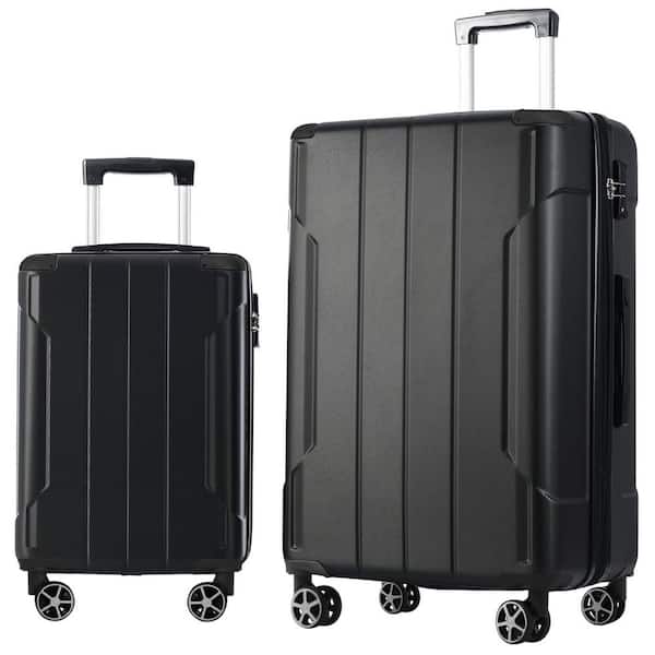 CO &LU セット LIVACA 2-Piece Black ABS Plastic Hardshell Expandable Spinner