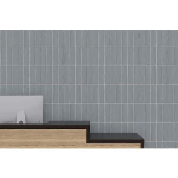 Jeffrey Court Typhoon Blue 3 in. x 18 in. Subway Gloss Porcelain Wall and Floor Tile (10.76 Sq. ft./Case)
