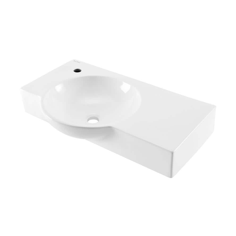 Chateau 30" Glossy White Ceramic Wall-Mount Bathroom Sink