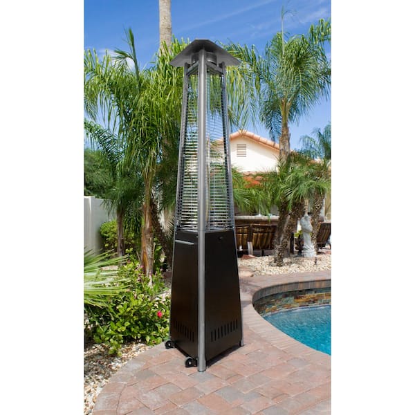 41,000 BTU Hammered Bronze Glass Tube Gas Patio Heater