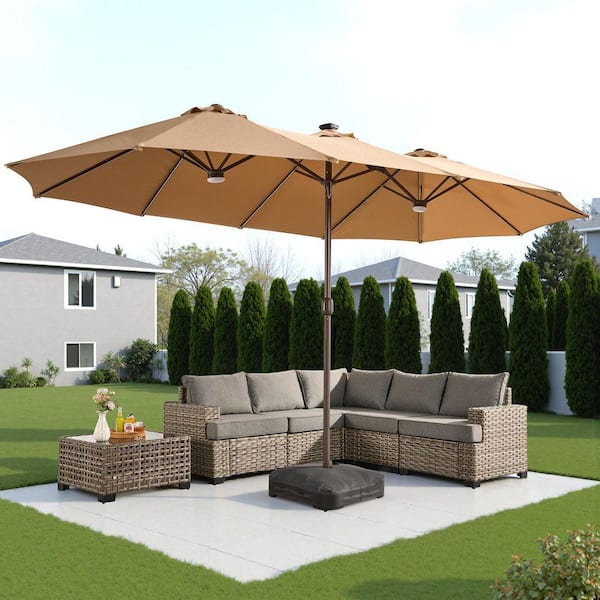 big lots patio umbrella lights Treasure Garden Vega L Light with Bronze Finish Made with a rust Big Lots Outdoor Umbrella Assembly