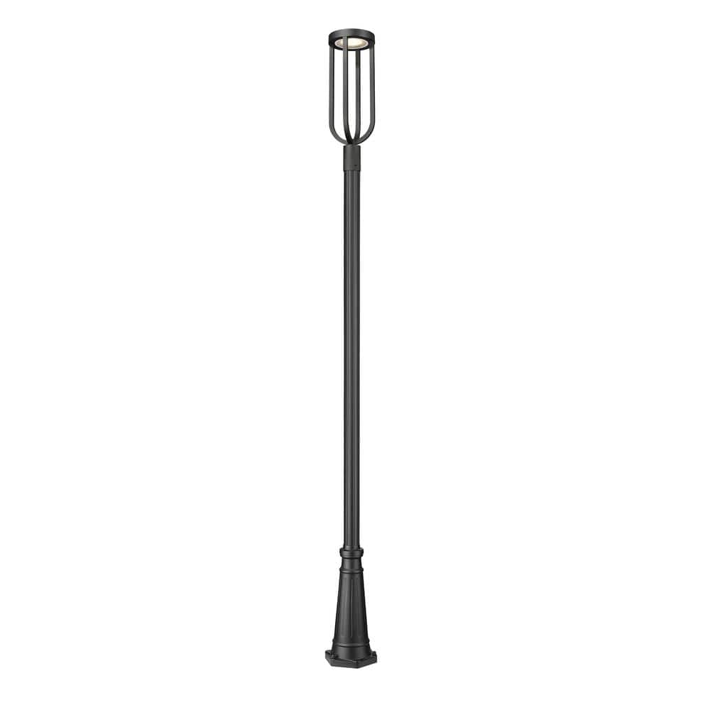Leland 117.75 in. 1-Light Sand Black Aluminum Hardwired Outdoor Marine Grad