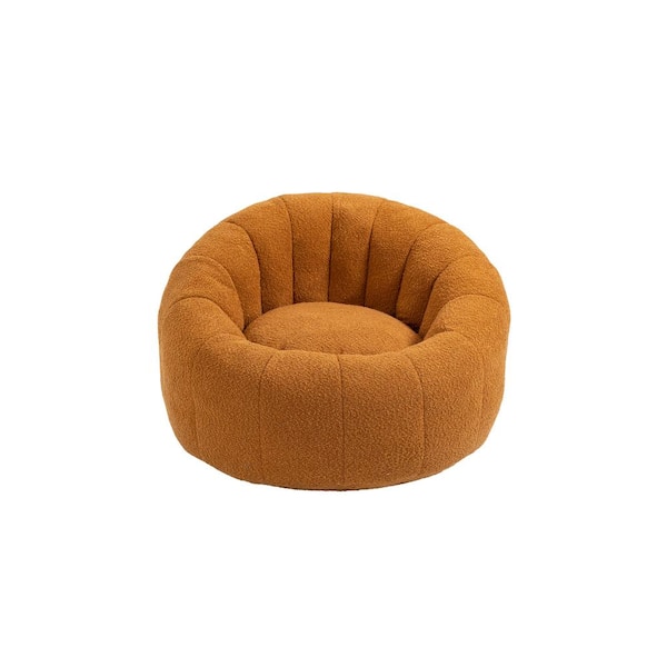 HOMEFUN Modern Orange Boucle Square Bean Bag Accent Chair with Ottoman  HFHDSN-702OG - The Home Depot