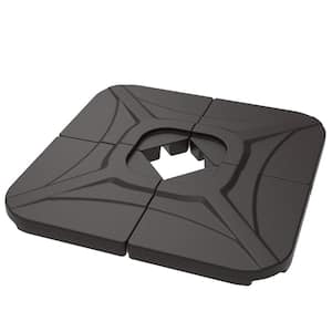 4 Pieces 230 lbs. HDPE Patio Umbrella Base Cantilever Umbrella Base for M Series with Water, Sand Filled in Dark Brown