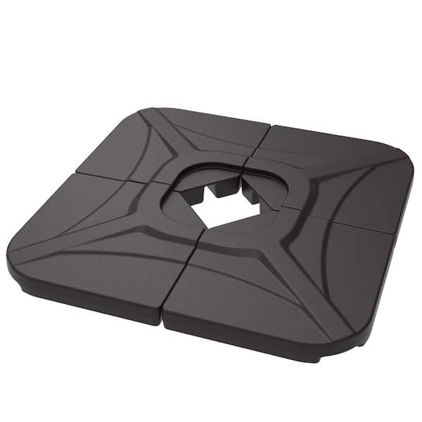 wikiwiki 4 Pieces 230 lbs. HDPE Patio Umbrella Base Cantilever Umbrella Base for M Series with Water, Sand Filled in Dark Brown
