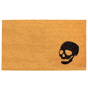 Black Skull Doormat, 24" x 48"