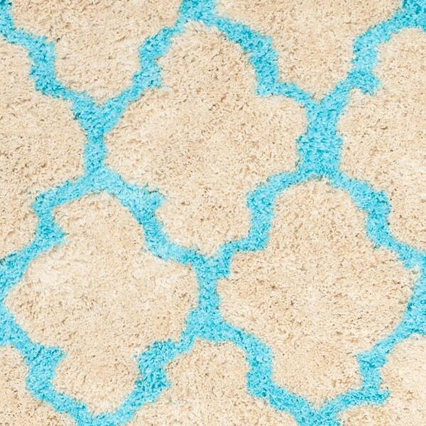 SAFAVIEH Barcelona Shag Cream/Blue 4 ft. x 6 ft. Geometric Area Rug  BSG319K-4 - The Home Depot