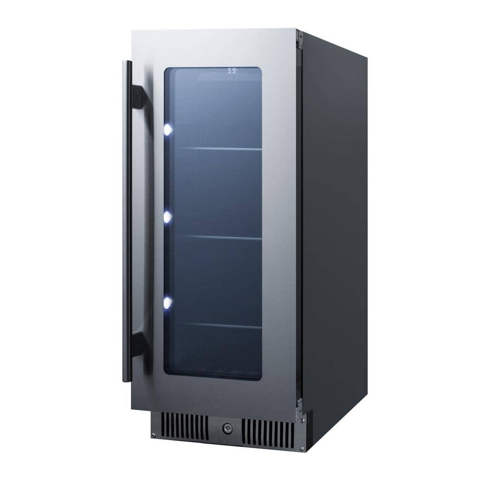 15" Silver Glass Door Built-in Beverage Center