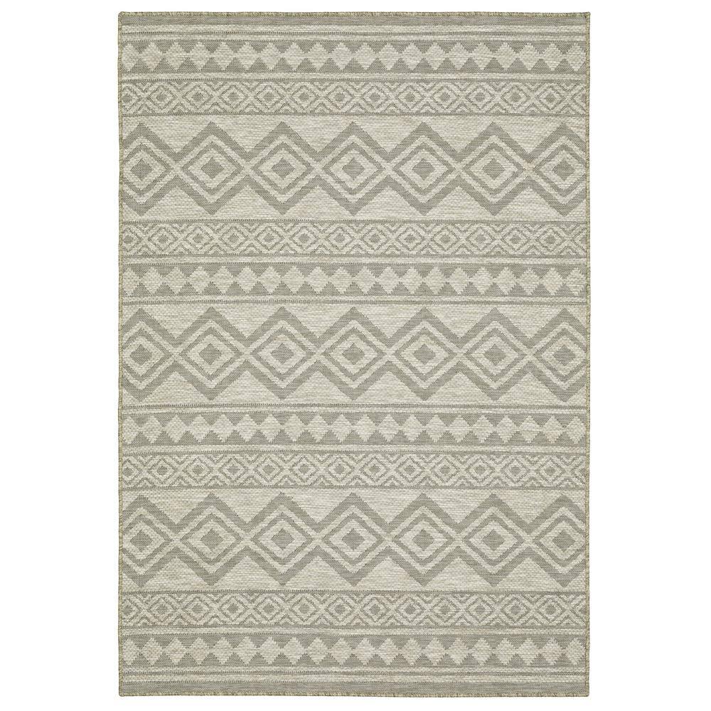Thrasher Beige 3 ft. x 5 ft. Geometric Tribal Polypropylene Indoor/Outdoor 