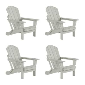 DECO Sand Plastic Outdoor Folding Poly Adirondack Chair (Set of 4)
