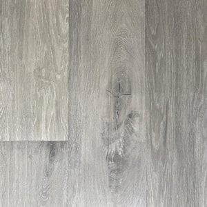 Take Home Sample - Silver Gray 20 mil x 9 in. W x 48 in. L Water Resistant Loose Lay Luxury Vinyl Plank Flooring