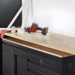 56 in. Solid Wood Work Surface for Heavy Duty Welded Steel Garage Storage System