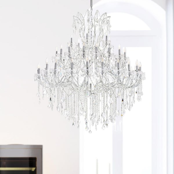 Maria Theresa 49-Light Chrome Indoor Chandelier With Glass Shades
