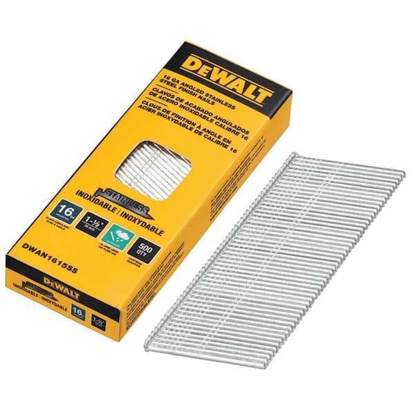 DEWALT 1-1/2 in. x 16-Gauge Stainless Steel Glue Collated Finish Nail