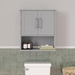 Vivien 22 in. W x 9 in. D x 24 in. H Bathroom Storage Wall Cabinet in Gray