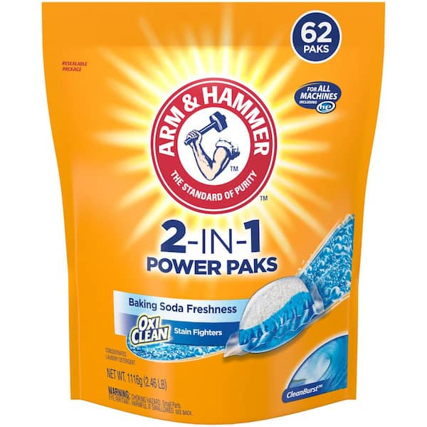 Arm and Hammer Ultra Power Plus Oxiclean Laundry Detergent Paks Bonus (62-Count)