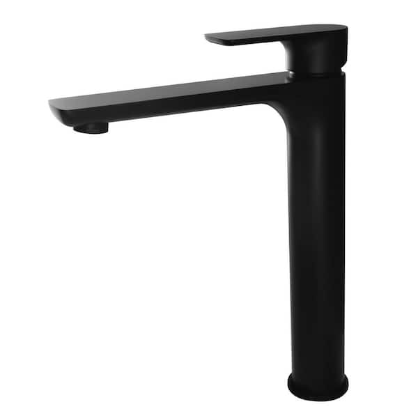Satico Single-Handle Single Hole Vessel Sink Faucet in Black