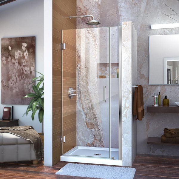 DreamLine Unidoor 30 in. to 31 in. x 72 in. Frameless Hinged Shower Door in Chrome