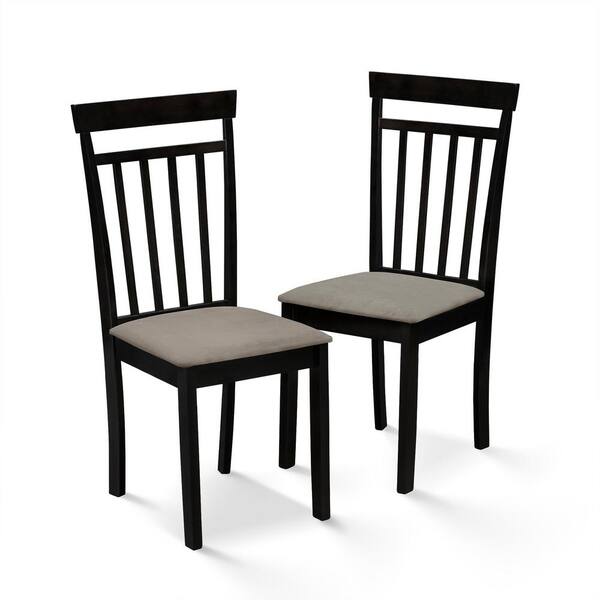 Furinno Kansas Cappuccino Micro Fabric Dining Chair (Set of 2)