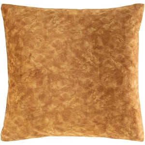 Cabrina Tan Velvet Polyester Fill 20 in. x 20 in. Decorative Pillow