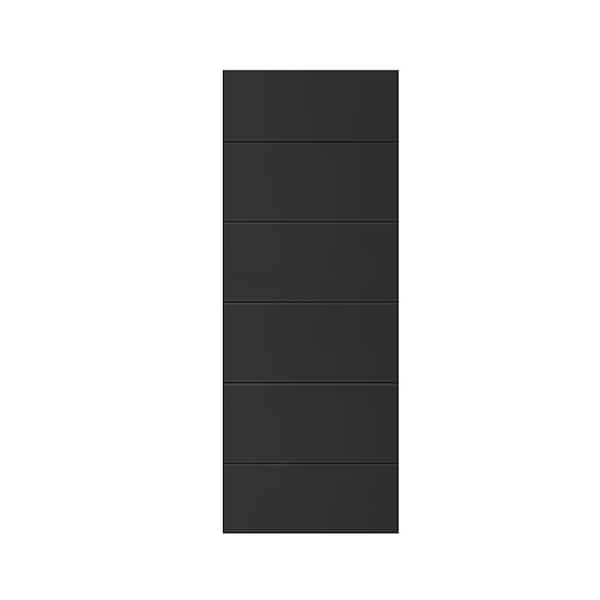 CALHOME Modern Classic Series 30 in. x 84 in. Black Stained Composite MDF Paneled Interior Barn Door Slab