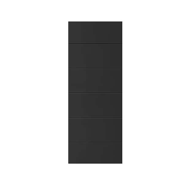 CALHOME Modern Classic Series 30 in. x 96 in. Black Stained Composite MDF Paneled Interior Barn Door Slab