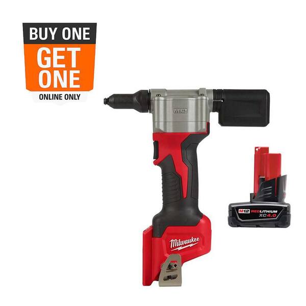 M12 12V Lithium-Ion Cordless Rivet Tool with M12 XC 4.0 Ah Battery Pack