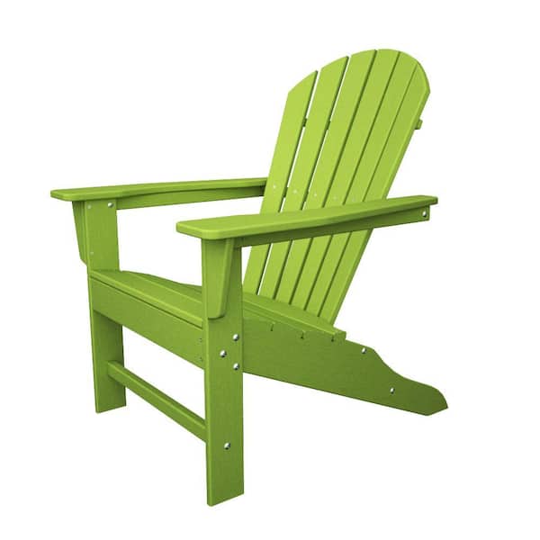 POLYWOOD South Beach Lime Plastic Patio Adirondack Chair