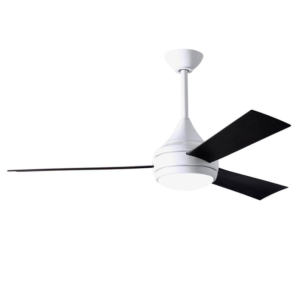 Matthews Fan Company Donaire 52 in. Integrated LED Indoor/Outdoor White Ceiling Fan with Remote Control Included -  DA-WH-BK
