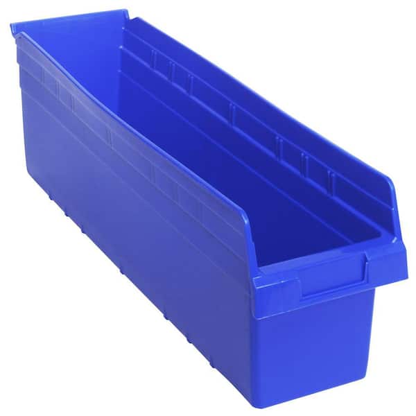 QUANTUM STORAGE SYSTEMS Store-Max 8 in. Shelf 5.4 Gal. Storage Tote in Blue (8-Pack)
