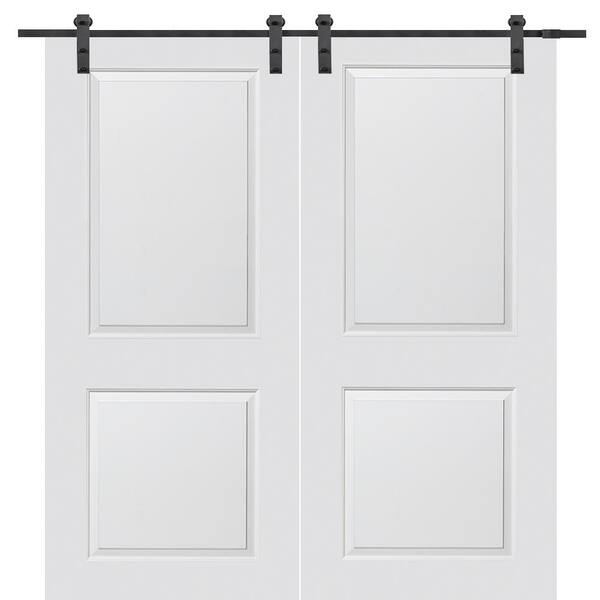 MMI DOOR 64 in. x 80 in. Primed Molded MDF Carrara Sliding Barn Door with Hardware Kit